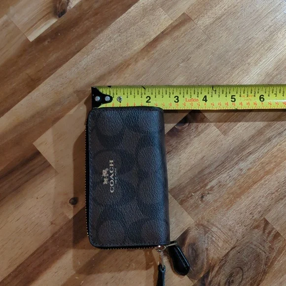 Coach Brown Small Double Zip Wallet/Card Holder - Picture 14 of 16